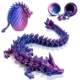 thumbnail image 1 of Zobetro 3D Printed Dragon Eggs with Dragon Inside, Articulated Crystal Dragon in Egg, Executive Dragon Fidget Desk Toys for Gifts, Home Office Decor (Purple), 1 of 5