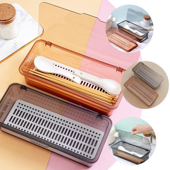 BESTYASH 2Ud Caja De Almacenaje Para Con Drenaje Compacta En Material Plástico Color Variado