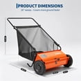 thumbnail image 7 of 26 Inch Push Lawn Sweeper – Heavy Duty Steel Frame, 4 Adjustable High-Speed Brushes, 7 Cu Ft Large Capacity – Manual Leaf and Grass Collector for Lawn, Garden, Patio, Driveway, 7 of 7