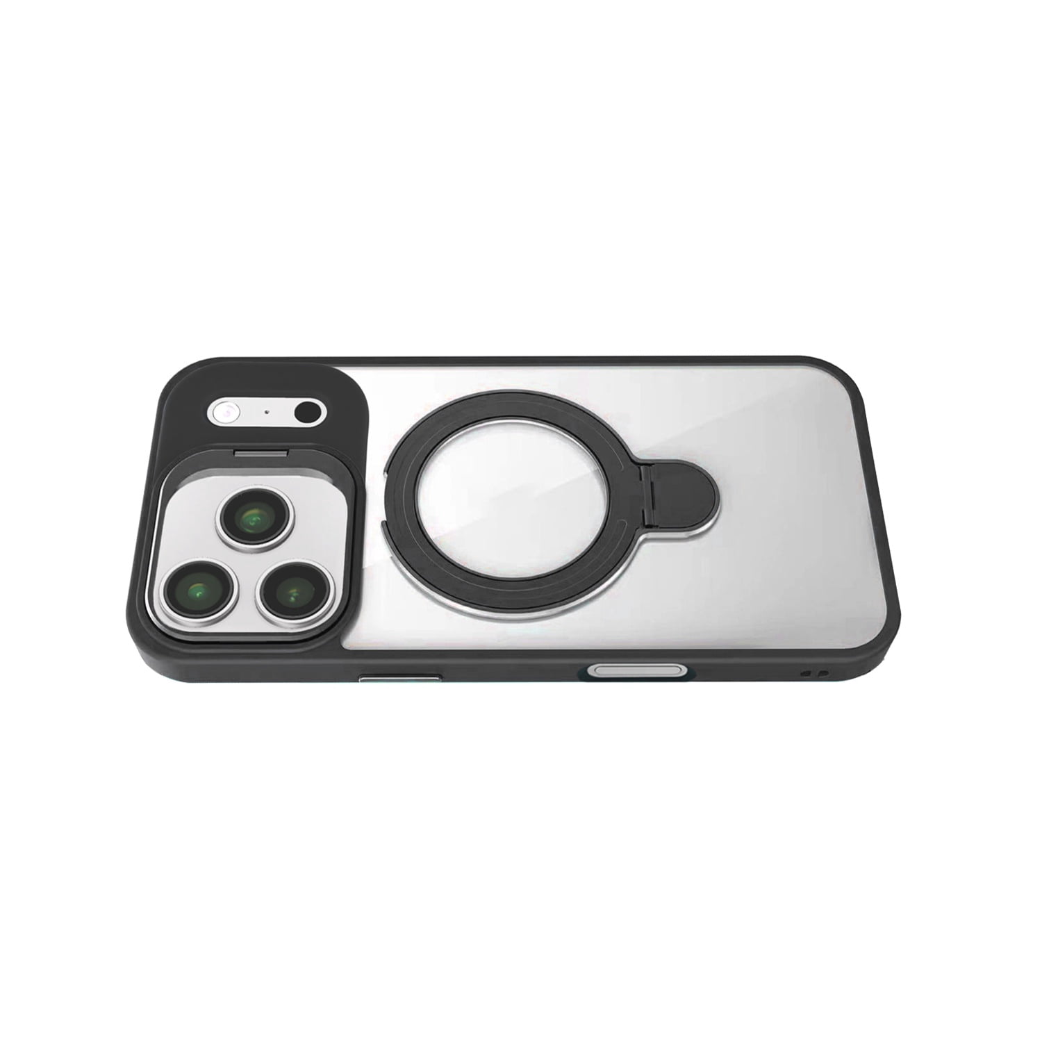 Magnetic Clear Case with 2 Kickstands & Camera Lens for iPhone 17 Pro Max