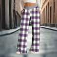 thumbnail image 2 of Rutainlusire Womens Trendy Plaid Printed Comfy Loose Pants 2025 Women's Fashionable Striped Printed Drawstring Wide Leg Loose Casual Pocket Pants, 2 of 5