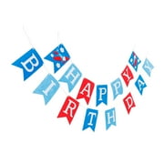 Cake Toppers Non-woven Fabrics Happy Birthday Decorations Sign Merry Banner Hanging Party Airplane The