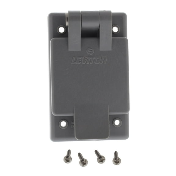 Leviton 5279-FWP Gray NEMA 5-15 15A 125V Industrial Flanged Outlet Receptacle With Weather Resistant Cover