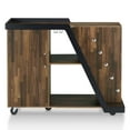 thumbnail image 2 of 24/7 Shop At Home Levi Wood Mobile Bar Buffet, Light Hickory, 2 of 7