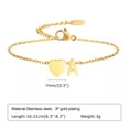 thumbnail image 3 of 26 Letters Gold Heart 7mm Stainless Steel Chain Bracelet 16-21cm Engagement Gift, 3 of 4