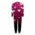 thumbnail image 5 of Cavosen Valentine's Day Holiday Pajamas for Women Long Sleeve Soft Shirt Straight Leg Pants Heart Printed Breathable Casual Sleepwear Black 4XL, 5 of 6