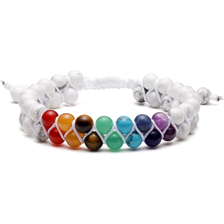 Top Plaza Bead Chakra Bracelet 7 Chakras Healing Crystals Bracelet
