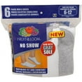 thumbnail image 2 of Fruit Of The Loom Men's 6 Pack Cushion No Show Socks, White, Shoe: 6-12, 2 of 4