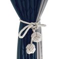 thumbnail image 3 of Set of 2PCS Curtain Tiebacks with Two Balls Handmade Braided Rope Curtain Tie Back Hemp Curtain Buckle Rustic Style, Chic Decorative Curtain Accessory, 3 of 5