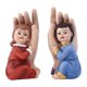 thumbnail image 1 of 2 piezas de 4.9 pulgadas Design retro Figura y niña Resina Resina Escultura Handalg Decoración, 1 of 9