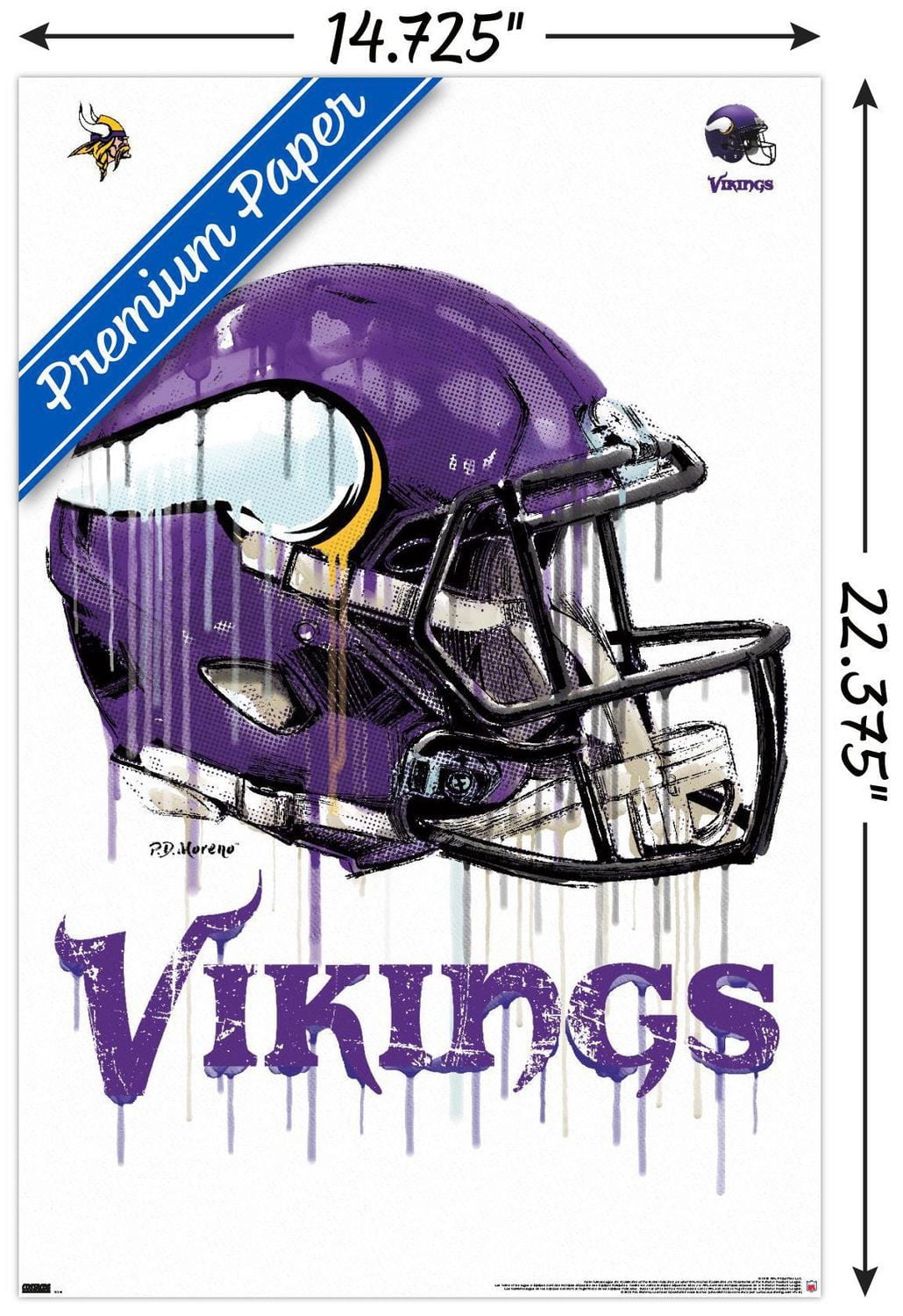 NFL Minnesota Vikings - Drip Helmet 20 Wall Poster