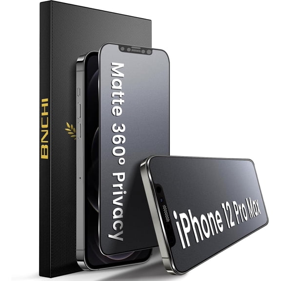 Inksjd 2 Pack for iPhone 12 Pro Max 360 Privacy Matte Screen Protector, Horizontal and Vertical All Around Anti-Spy 9H Tempered Glass Film, Anti-Glare, Smooth as Silk, Scratch Resistant