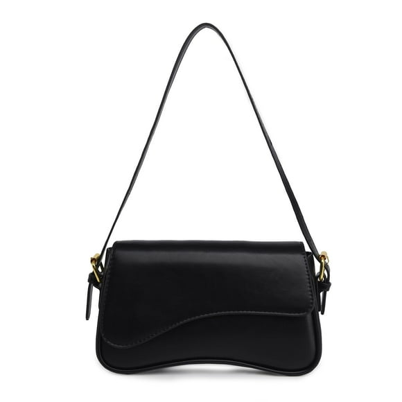 Bolso de hombro Gumhay Clutch Purse Bolso de mano de piel sintética negro