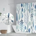 thumbnail image 3 of Eucalyptus Leaves Bathroom Shower Curtain Teal Watercolor Leaf Waterproof Polyester Shower Curtains Shower Curtain with Hooks Modern Artistic Aesthetics Home Decorative, 72x72 Inch, 3 of 6