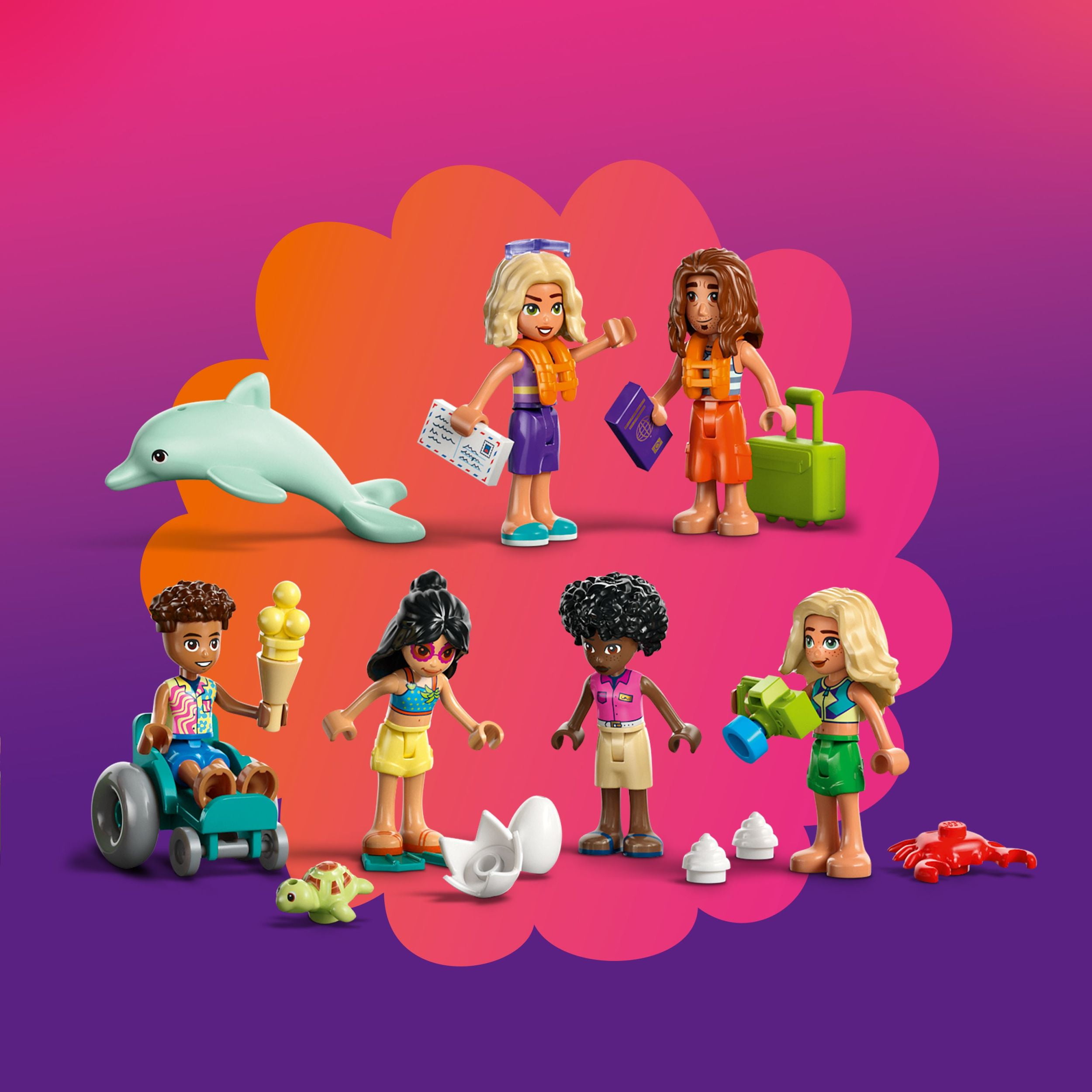 LEGO Friends Les Vacances en Famille au Bord de la Mer, Ensemble de Construction 42673