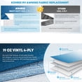 thumbnail image 5 of Kohree 20' RV Awning Fabric Replacement,19oz Heavy Duty Premium Grade Vinyl Fabric with Pull Strap for Camper, Trailer, Motorhome,Blue Fade (Fabric 19'2"), 5 of 13