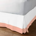thumbnail image 2 of 1 Piece Split Corner Two Tone Tailored Bed Skirt By D.N.G. BEDDINGS, Olympic Queen Size 15 Inch Deep Pocket, 800 TC, 100% Egyptian Cotton, Solid White/Peach Color., 2 of 3