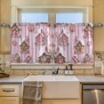 thumbnail image 2 of Yayeee Kitchen Curtains Tier Set of 2 Light Filtering 57"x24" Over Sink Window Panels, Pink Gingerbread Houses, 2 of 7