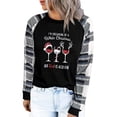 thumbnail image 1 of Camisa navideña para mujer, manga larga, cuello redondo, empalme, Color de contraste, informal, jersey para mujer, Top para otoño invierno, blanco L, 1 of 5
