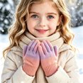thumbnail image 7 of TKKCS Kids Gradient Knit Gloves Warm Elastic Ribbed Cuff Soft Stretchy Full Fingers Winter Gloves for Boys Girls Orange 3-8Years, 7 of 7