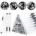 thumbnail image 2 of UYGDUY-20pcs Eyelash brush Lash Wand Makeup tool Eyelash Extension supplies Cleaning brush Diamond Mascara foil black, 2 of 3