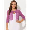 thumbnail image 2 of Dde San Patricio Cárdigan Elegante De Bolero De ManLarTop De Encaje Floral Transparente PaMujer Morado de cirueXL, 2 of 5