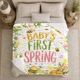 thumbnail image 5 of Baby'S First Spring Honeybee Daisy Floral Illustration, Cozy Botanical Garden Scene, Warm Flannel Blanket for Sunroom and Reading Nook, Garden Lovers Valentine's Day Gift, Artistic Home Decor, 5 of 9