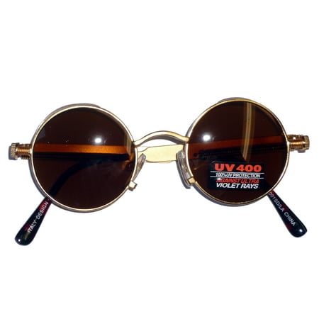 Lennon Style Steampunk Glasses 2441 - Matte Gold