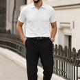thumbnail image 2 of Men's Breeze Polo Shirt Ice Silk Wearbreeze Shirts Breathable Collared Short Sleeve Top for Casual, Golf and Business Casual Wear White Xl, 2 of 5