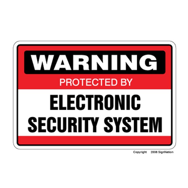 SECURITY SYSTEM SIGN Signs burglar alarm warning Indoor/Outdoor