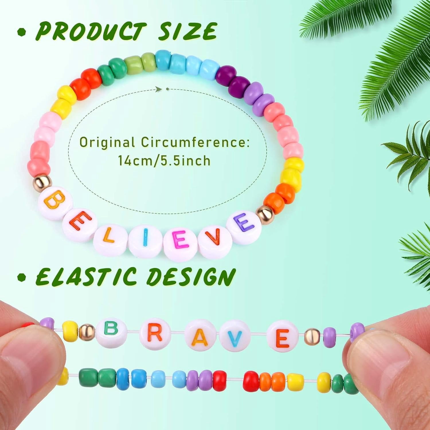 12 Bracelets Élastiques Pour Filles - Perles Princesse Multicolores - Cadeaux Anniversaire Amitié