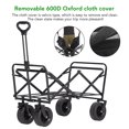 thumbnail image 4 of DSSTYLES Collapsible Folding Outdoor Camping Wagon, Park Utility Wagon Picnic Camping Cart with 8" All Terrain Wheels, Iron Folding Table top, 4 Plate mats, 4 of 9