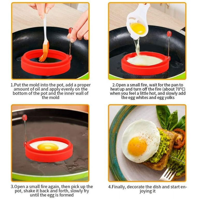  Professional Silicone Egg Ring, Pancake Mold Egg Mold