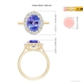 thumbnail image 4 of Angara Natural 2.9 Ct. Tanzanite with Diamond Halo Ring in 14K Yellow Gold for Women (Ring Size: 12), 4 of 9