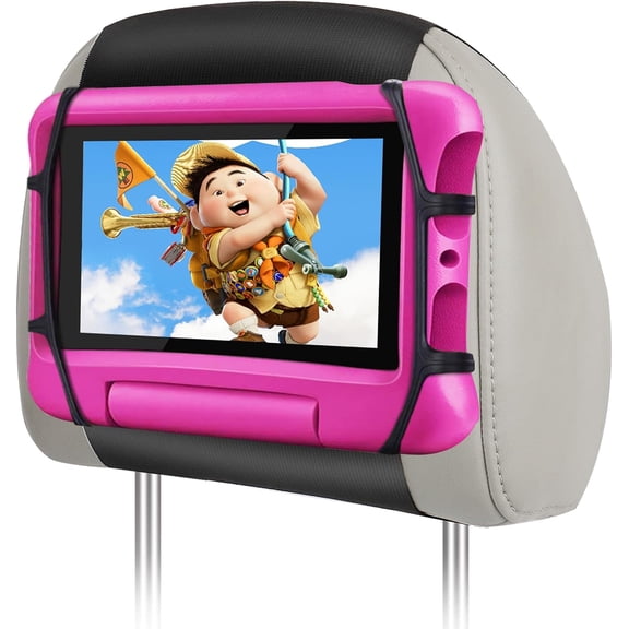 Tablet Holder for Car, Upgraded iPad Holder for Car Mount Headrest, iPad Mount Back Seat for Kids with Anti-Slip Strap, Silicone Holding Net/Fits All 7-12.9'' Tablets