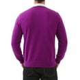 thumbnail image 3 of Kallspin Men's V Neck Sweater Cotton Relaxed Fit Long Sleeve Knit Lightweight Pullover(Purple,Small), 3 of 9