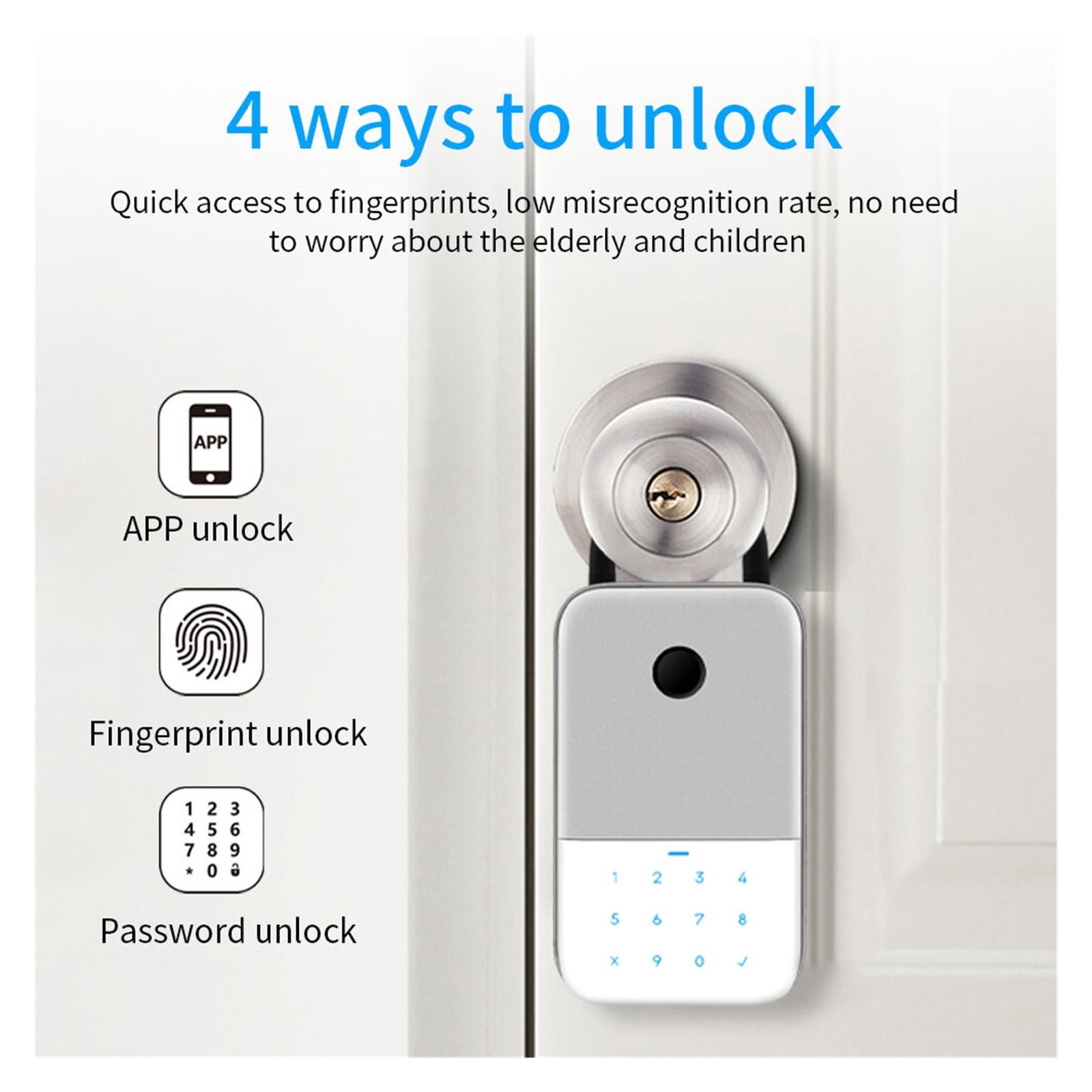 Waterproof TTLOCK App Remote Access Finrprint Digital Key Box Wall Mount Security Stora Lockbox Anti-theft Box ,Upgraded Security Combination Lock