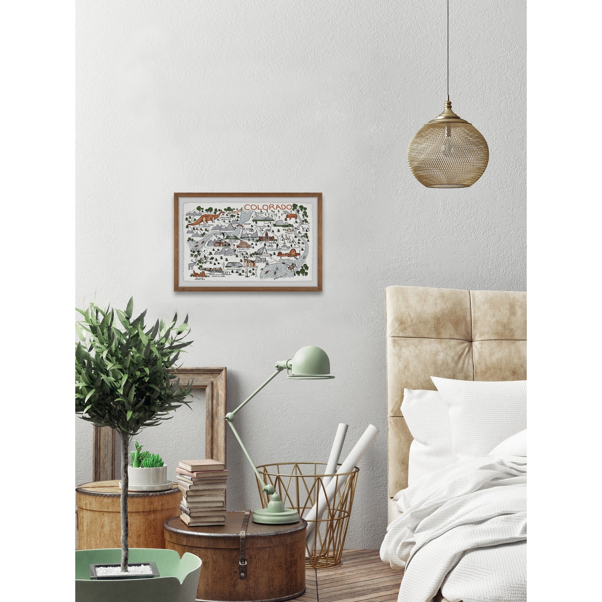 Marmont Hill Colorado Map Destinations IV Framed Wall Art