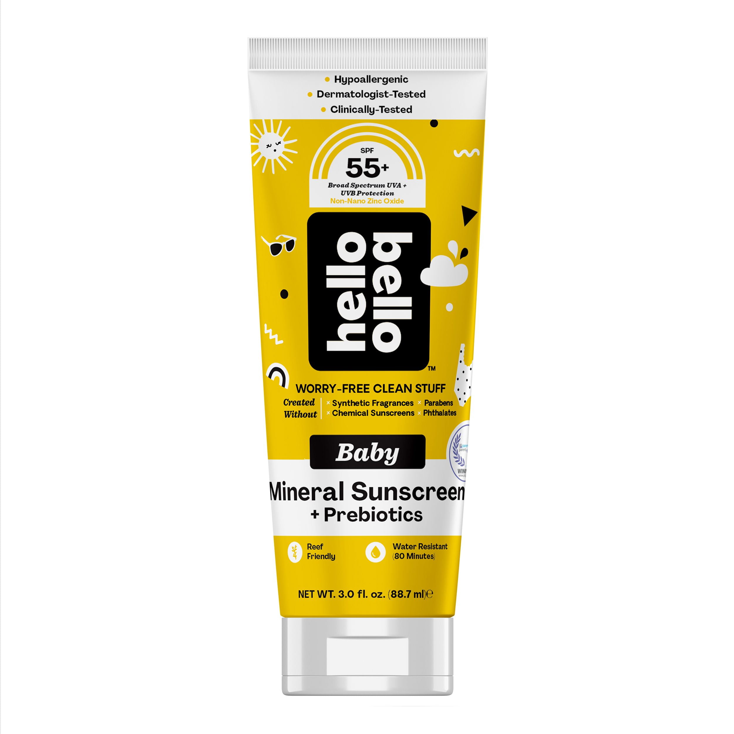 Hello Bello Mineral SPF 55+ Sunscreen Lotion with Prebiotics I Water