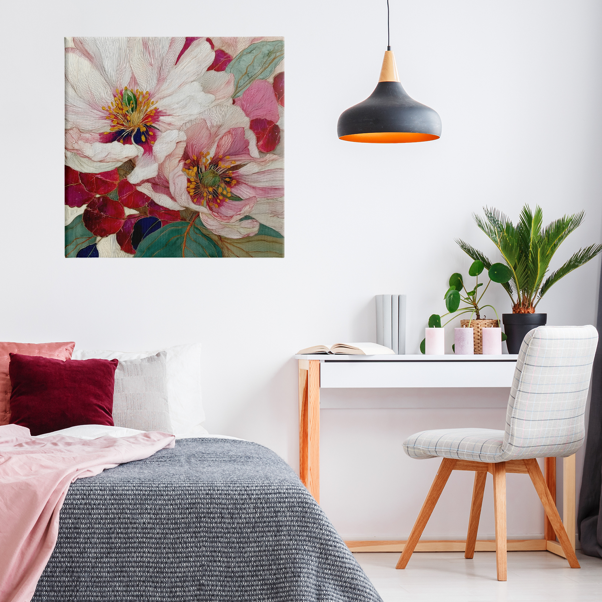 Cimarron Flowers Ornate Details Canvas Wall Art, design by Annabelle Hall