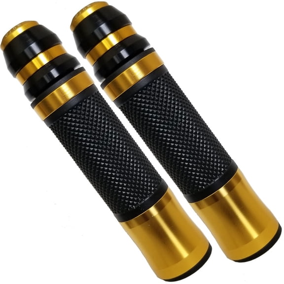 Kawasaki Ninja Black and Gold Aluminum / Rubber Gel Grips
