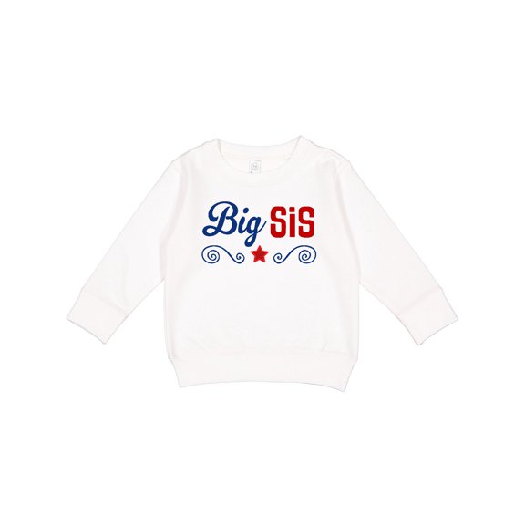 Inktastic Big Sis Patriotic Sister Toddler Sweatshirt