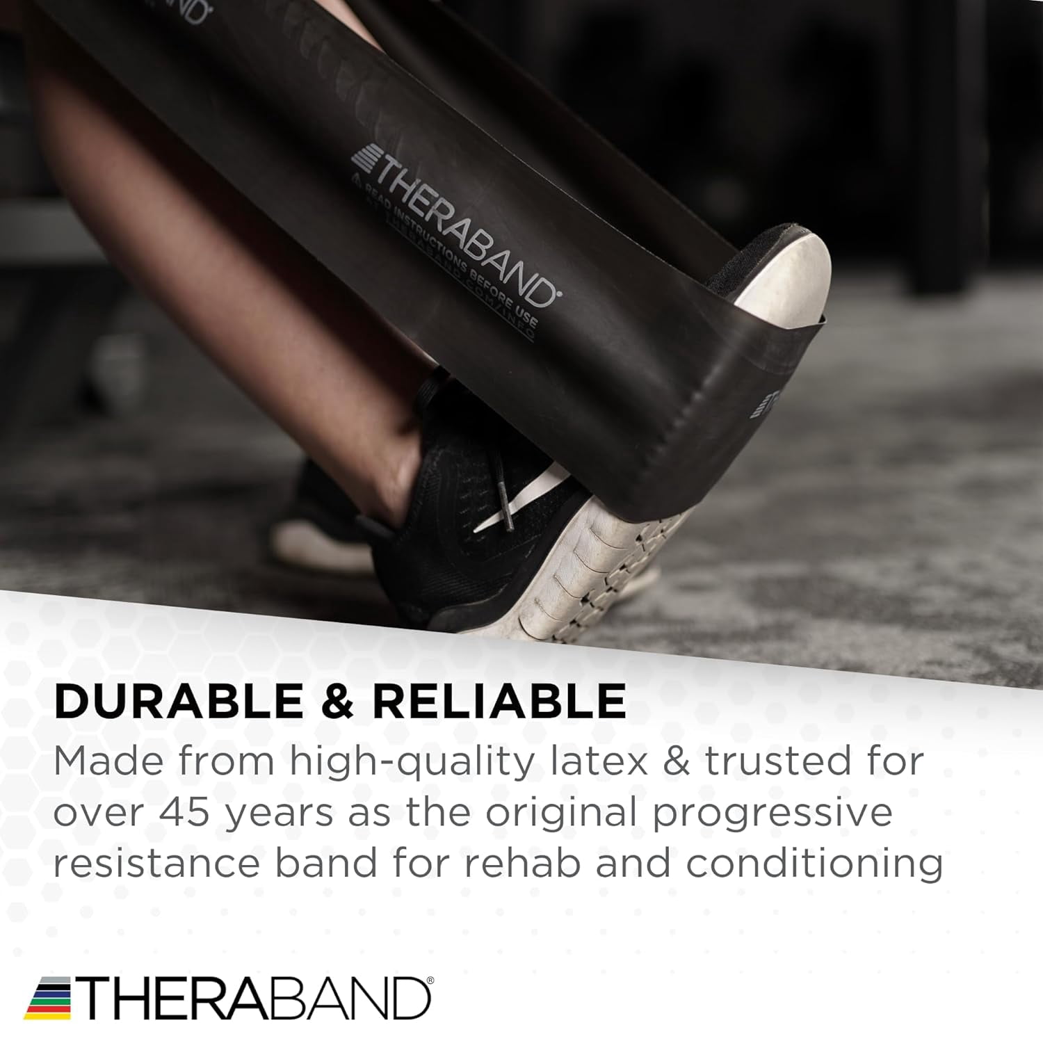 THERABAND Professional Latex Resistance Bands, 5 Foot, 15 Count, Black, Special Heavy, Advanced Level 1