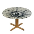 thumbnail image 3 of HAOXIT Sea Map Tablecloth Compass Sailing Ship Round Table Cloth Protector Proof Table Cover 46-50, 3 of 8
