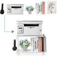 thumbnail image 6 of 2Tier Under Desk Printer Table with Storage & Wheels White Printer Cart for Home, 6 of 7