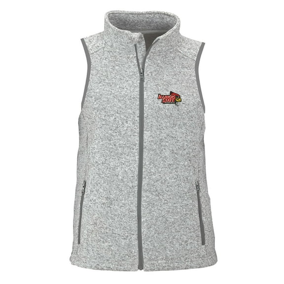 Women's Heather Gray Illinois State Redbirds Summit Fleece Full Zip Sweater Vest
