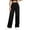 Black*, variant on RUTAYY Women's Pants Tie Waist Pleated Wide Leg Solid Color Side Pockets Casual Trousers Black