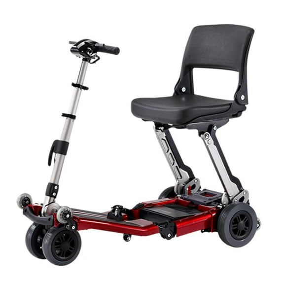 Freerider USA Luggie Standard Foldable Scooter, 250 lbs Weight Capacity, 4 mph Top Speed, 44 Degree Turning Radius, 2.5 in Ground Clearance Red, 16.5ah