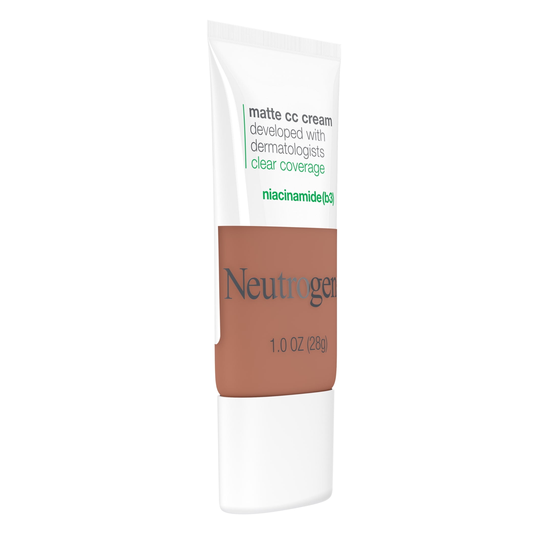(2 pack) Neutrogena Clear Coverage Flawless Matte CC Cream, Amber, 1 oz