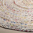 thumbnail image 4 of Safavieh Cape Cod Collection CAP202B Fait Main Boho Tressé Jute & Coton Tapis de Zone, 8' x 8' Rond, Beige / Multi, 4 of 4